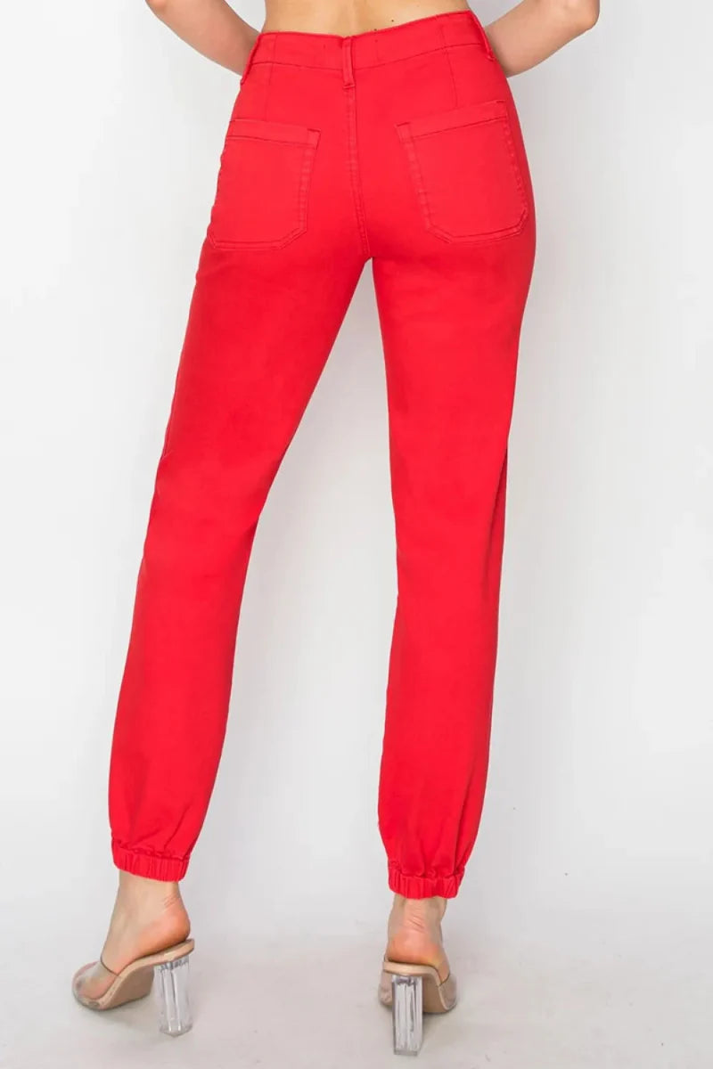 RISEN Full Size High Waisted Jogger Jeans for Women