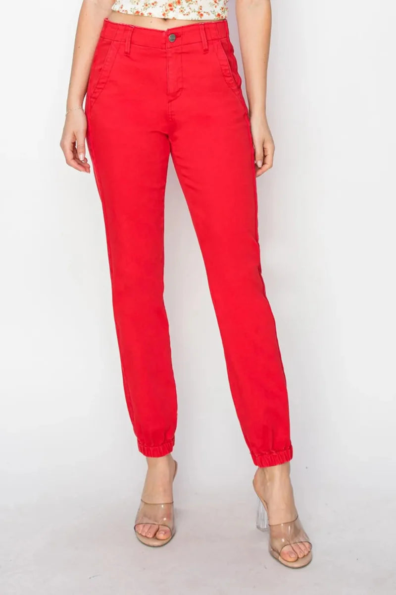 RISEN Full Size High Waisted Jogger Jeans for Women