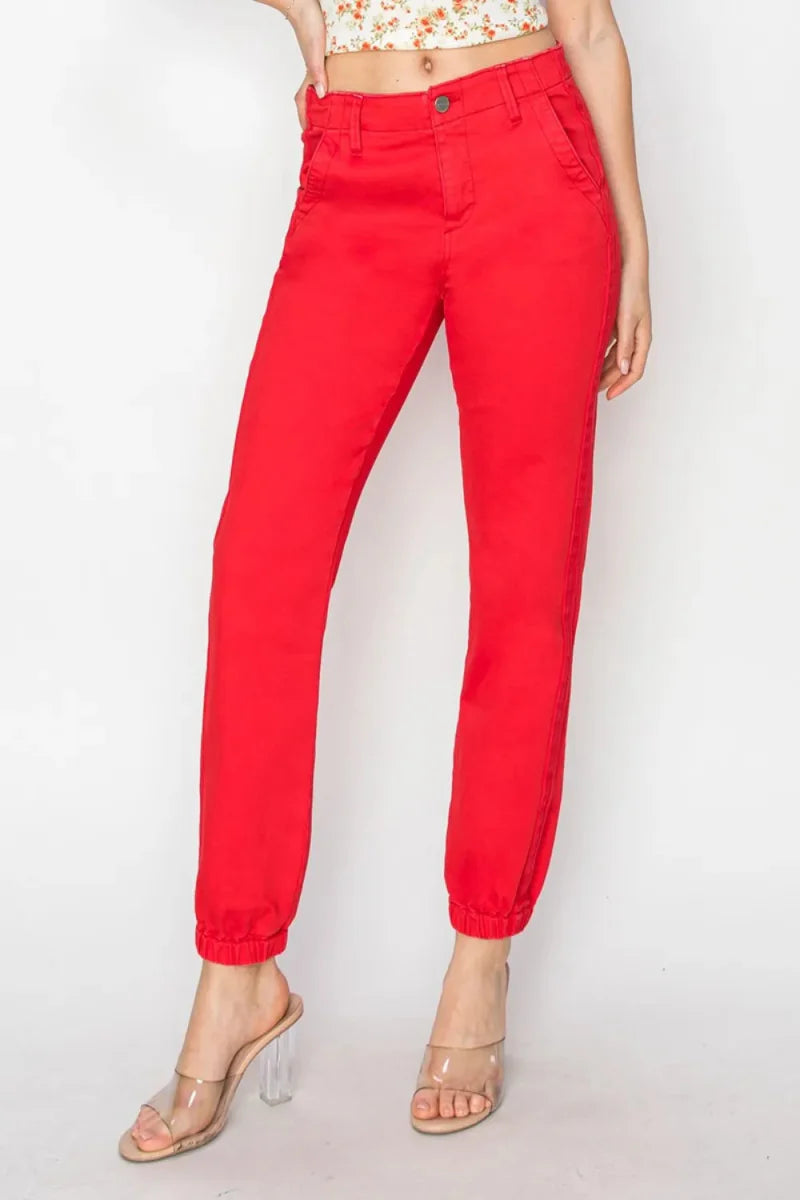 RISEN Full Size High Waisted Jogger Jeans for Women