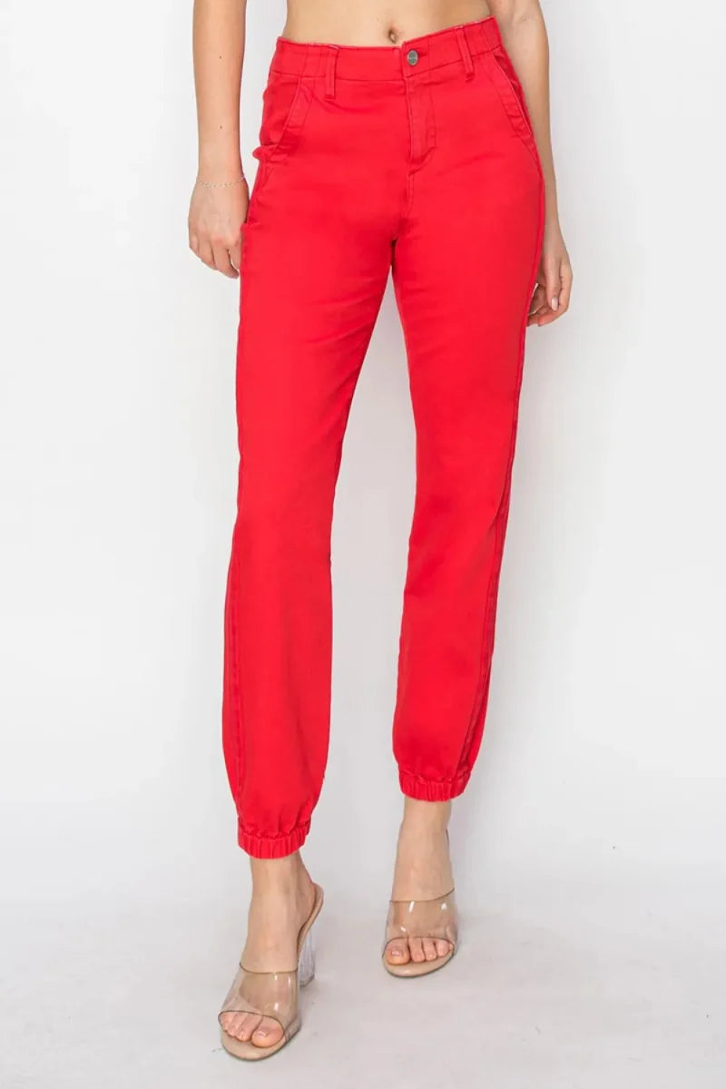 RISEN Full Size High Waisted Jogger Jeans for Women
