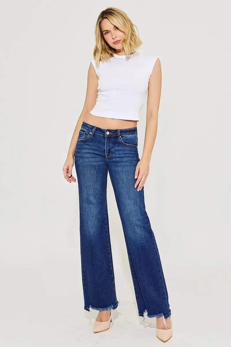 RISEN Full Size Low Rise Wide Leg Jeans Plus Size Women