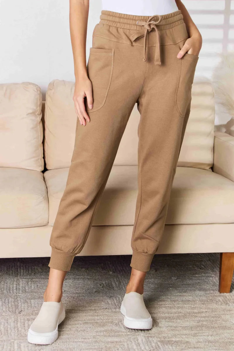 RISEN High Rise Relaxed Joggers for Casual Comfort