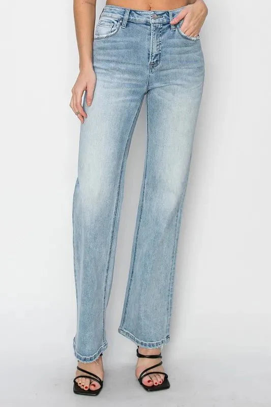 RISEN High Rise Straight Jeans for Effortless Style