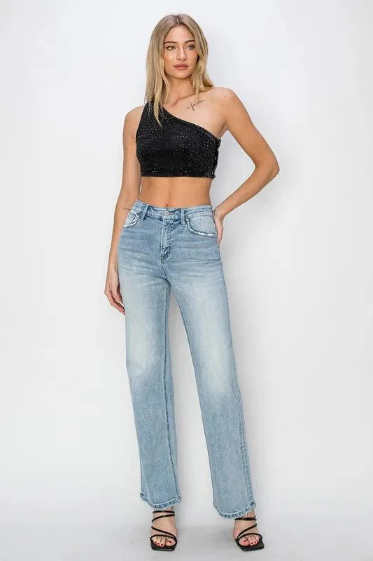 RISEN High Rise Straight Jeans for Effortless Style