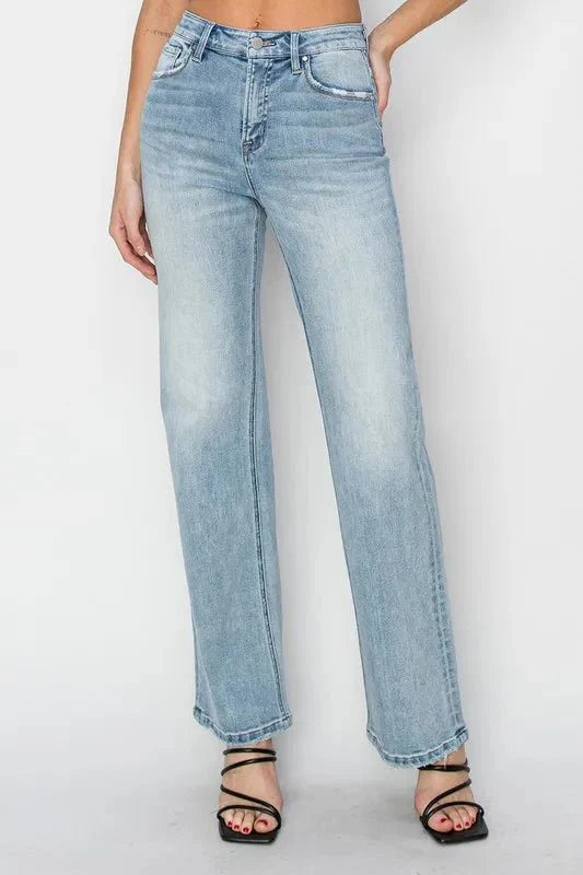 RISEN High Rise Straight Jeans for Effortless Style