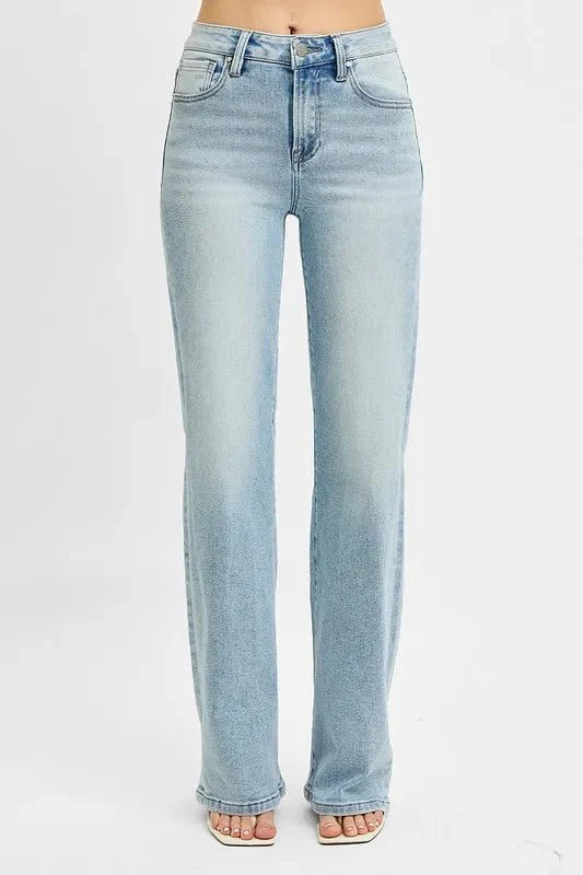 RISEN High Rise Wide Leg 90's Jeans for Vintage Style