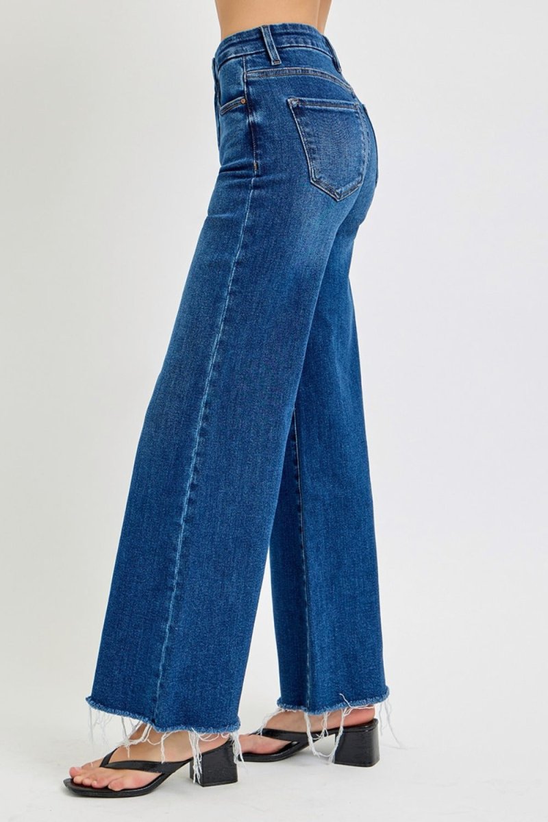 RISEN Tummy Control High Rise Wide Leg Jeans for Women