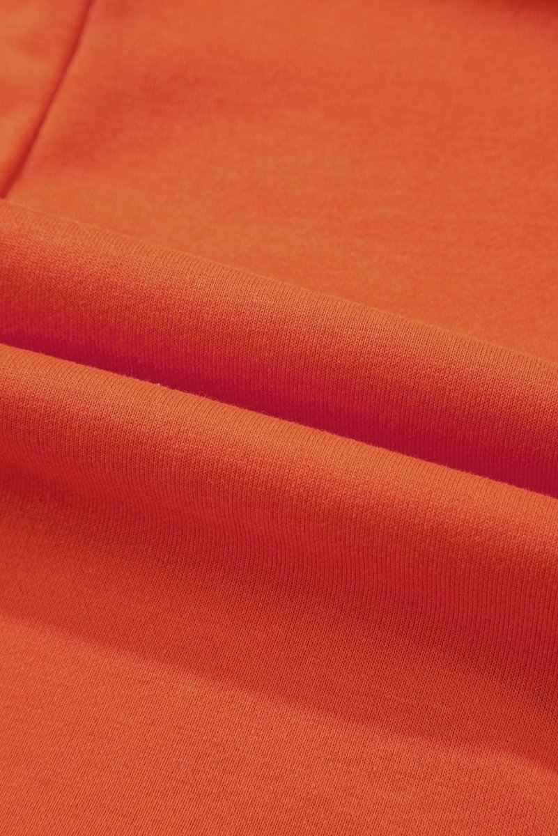 Russet Orange Two-tone Short Sleeve V Neck Patched Pocket Loose Romper