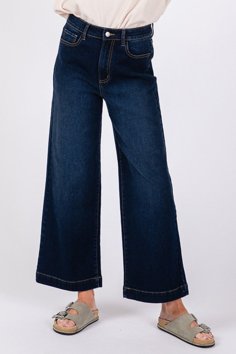 SAGE + FIG High Waist Wide Leg Jeans for Women