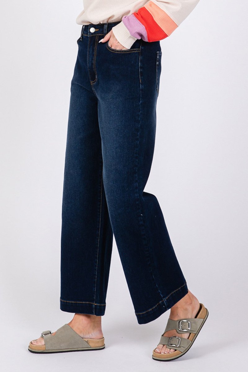 SAGE + FIG High Waist Wide Leg Jeans for Women