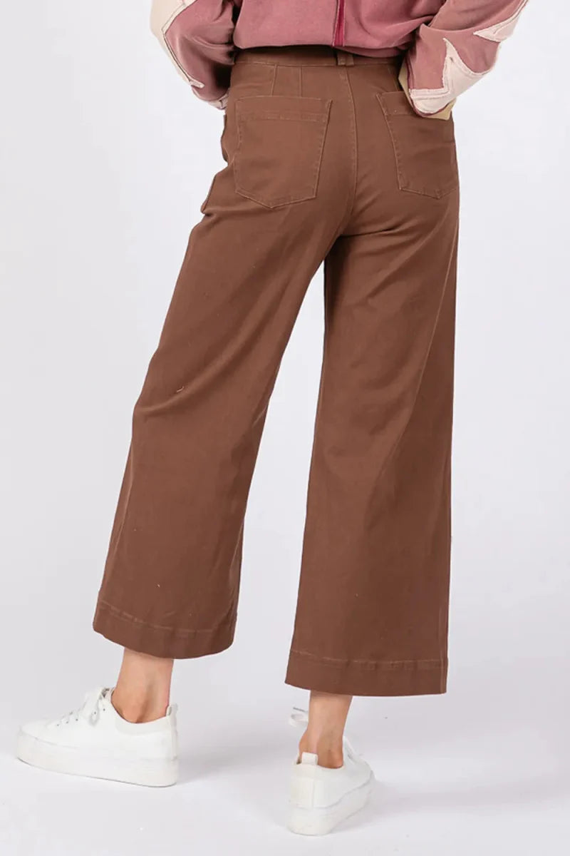 SAGE + FIG Wide Leg Cropped Pants for Stylish Comfort