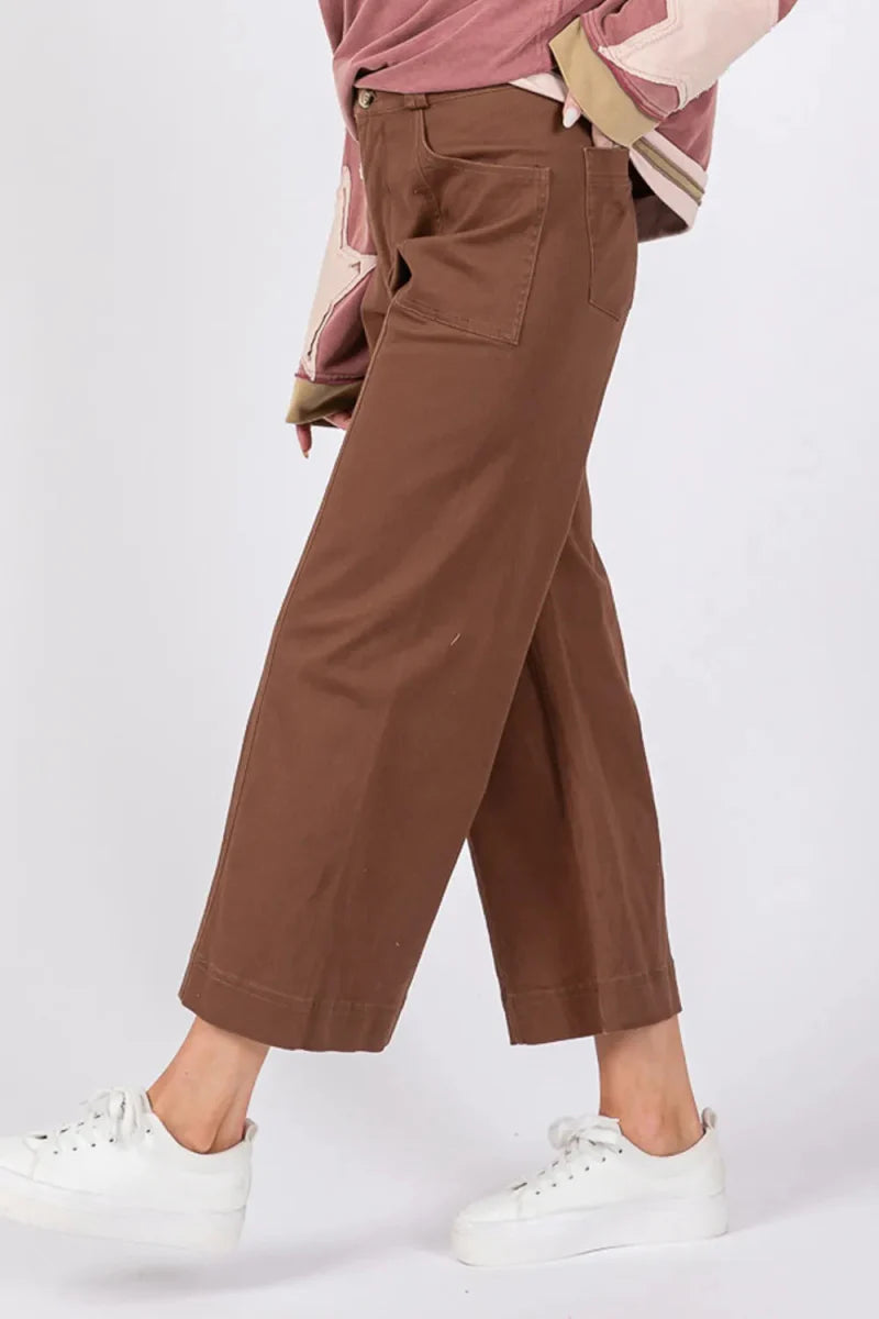 SAGE + FIG Wide Leg Cropped Pants for Stylish Comfort