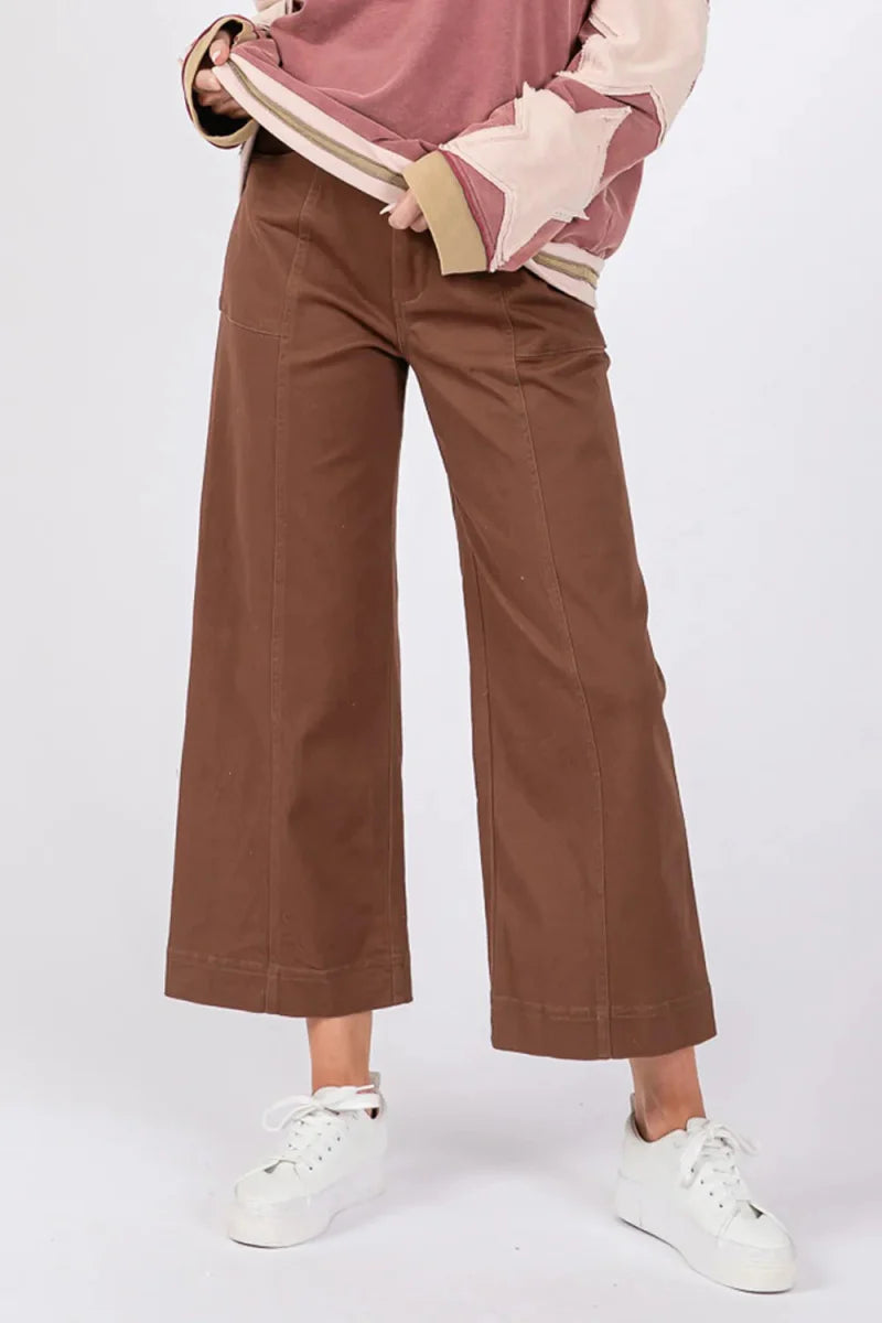 SAGE + FIG Wide Leg Cropped Pants for Stylish Comfort