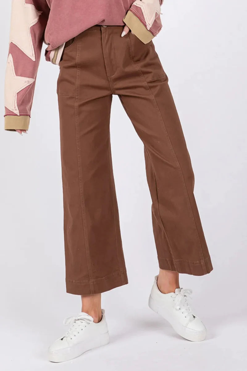 SAGE + FIG Wide Leg Cropped Pants for Stylish Comfort