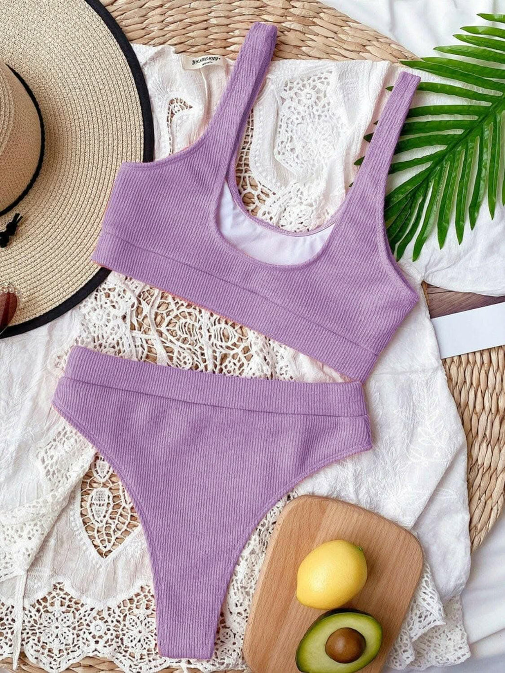 Chic scoop neck bikini set