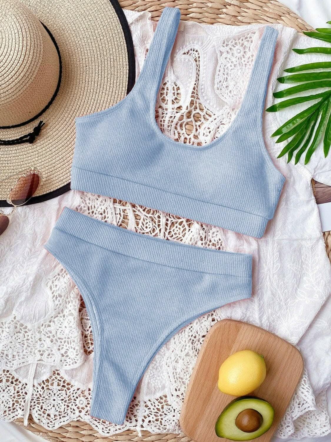 Chic scoop neck bikini set