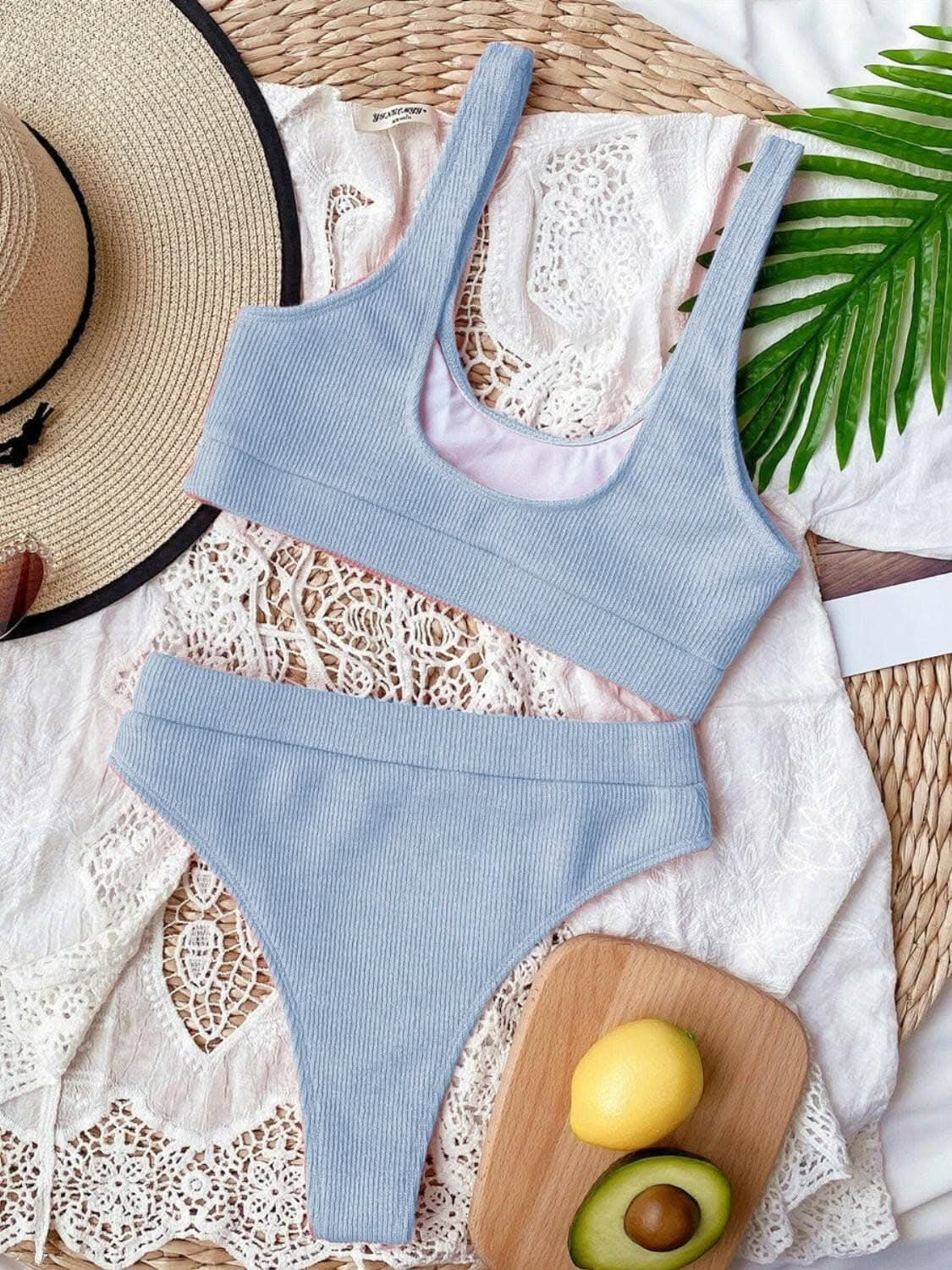 Chic scoop neck bikini set