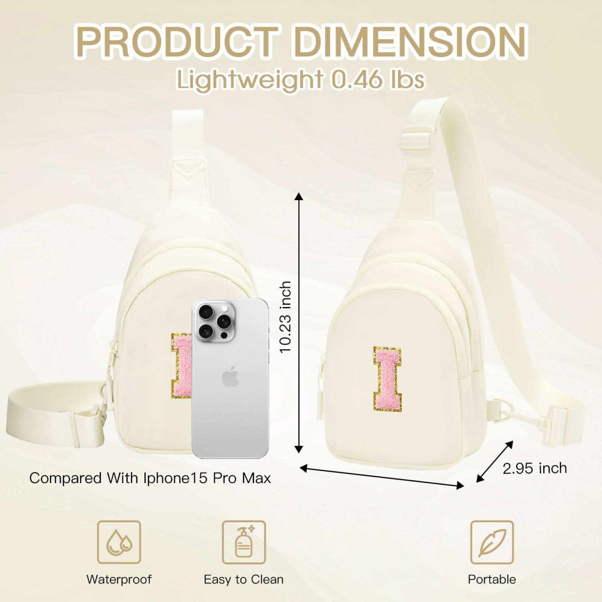 Small Initial Sling Bag Crossbody Bag Fanny Pack for Girls Women Cute Chest Bag Cross Body Bag Personalized Gift