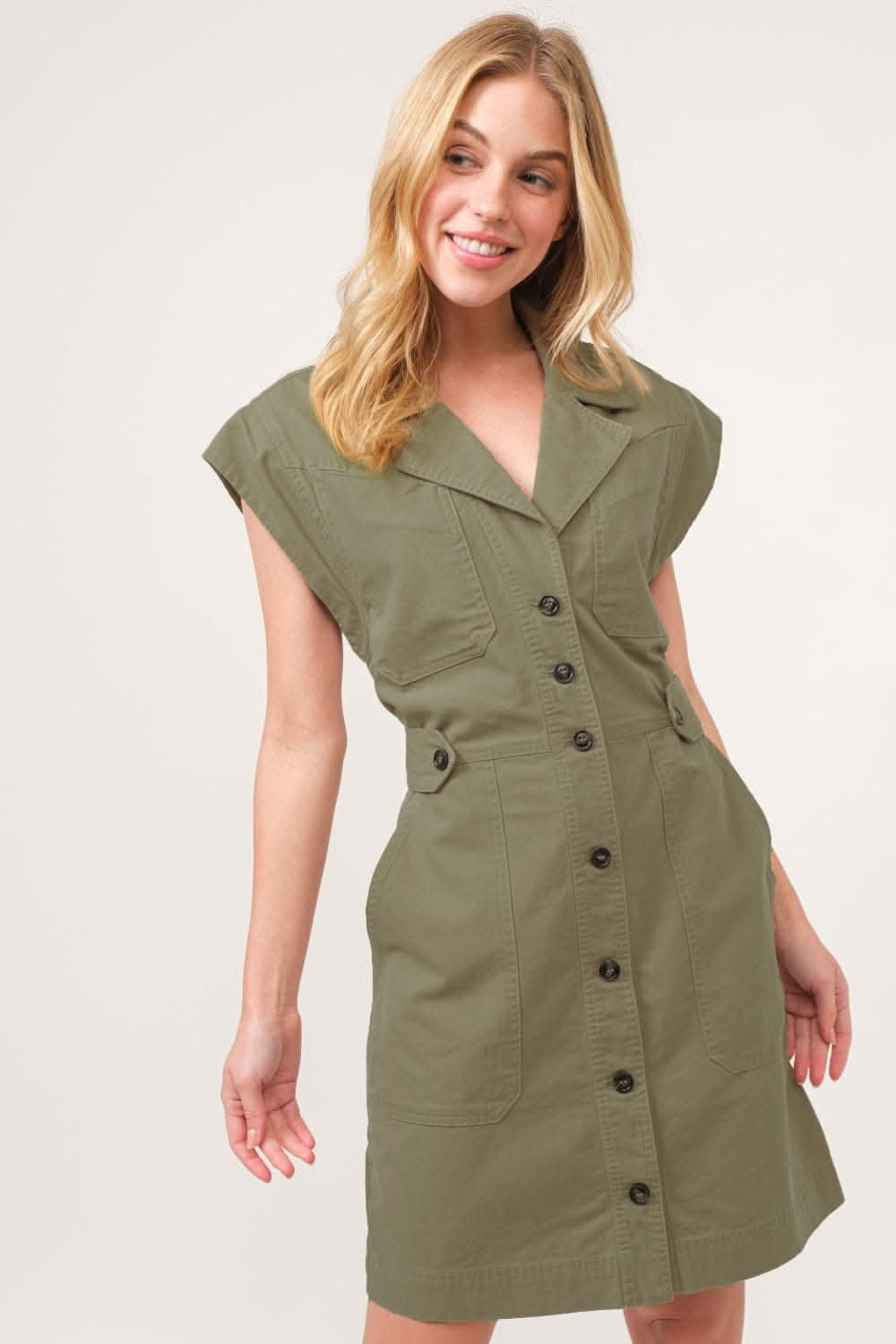 Trendsi Casual Dresses - And The Why Button-Up Dress for Effortless Style