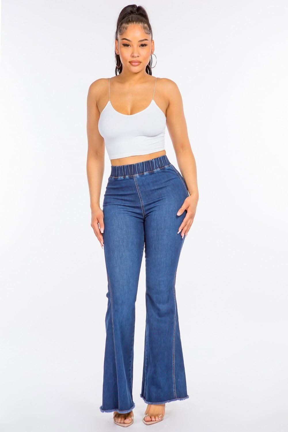 Premium High waist curvy flare jeans