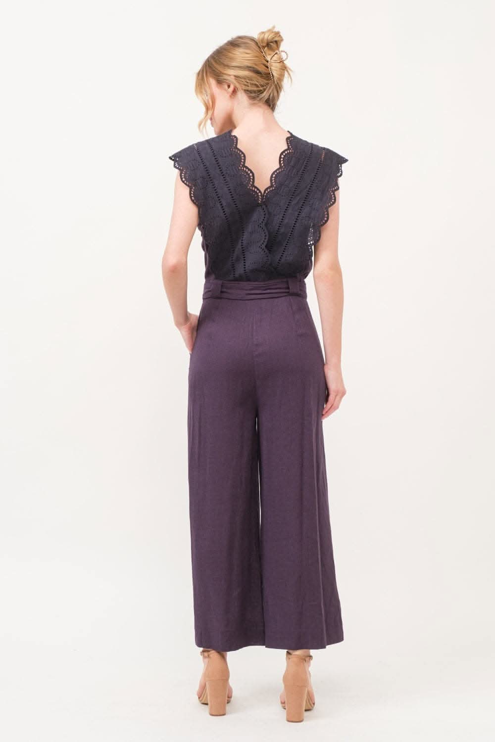 Elegant lace surplice jumpsuit
