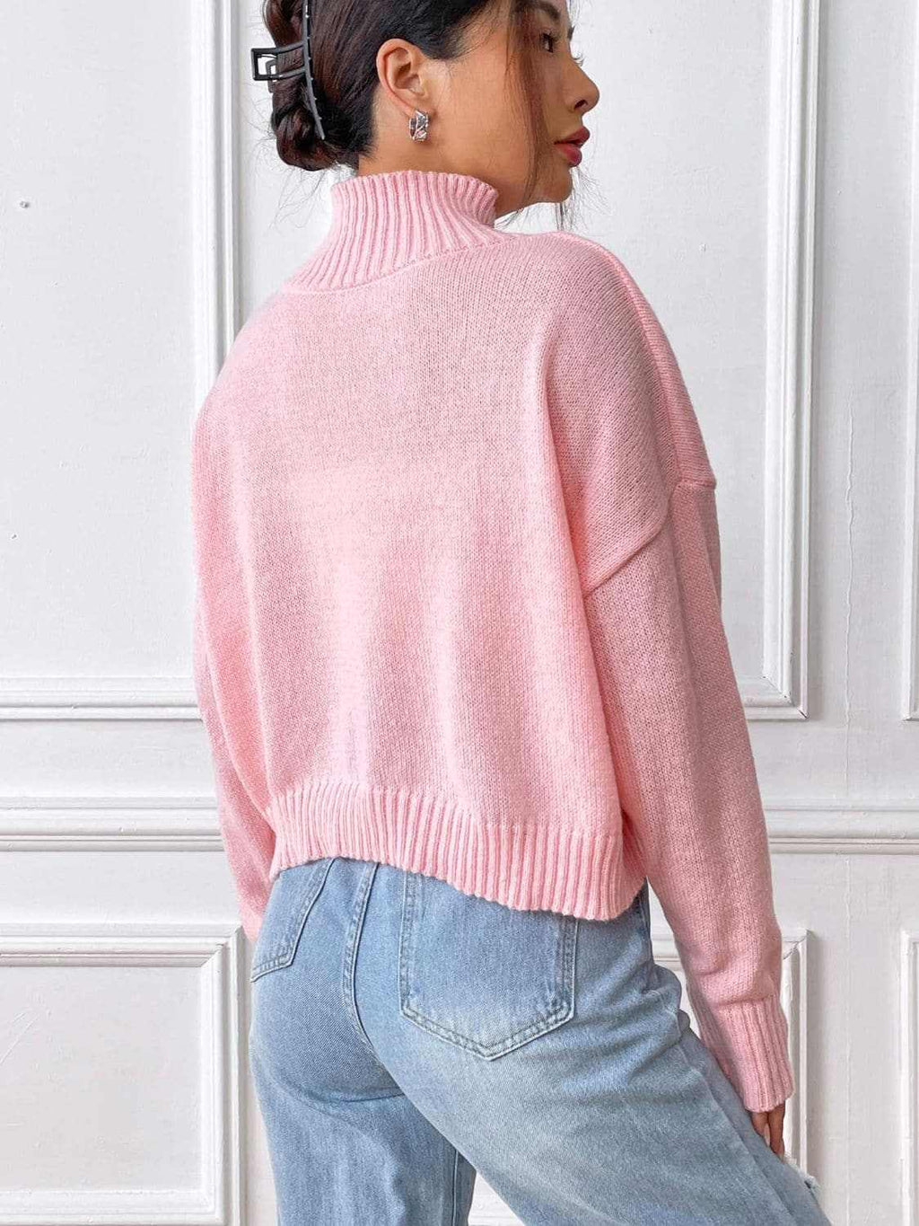 Cozy heart turtleneck sweater