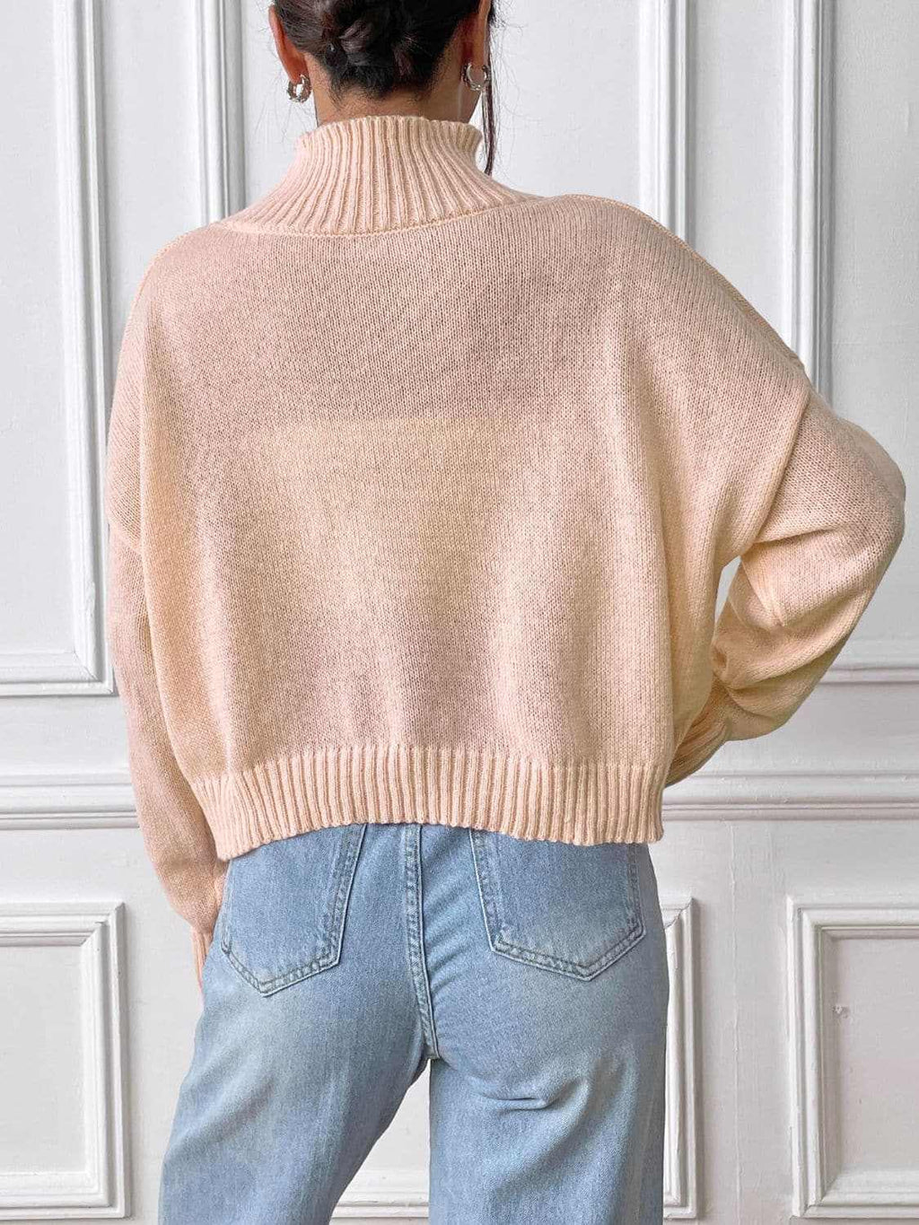Cozy heart turtleneck sweater