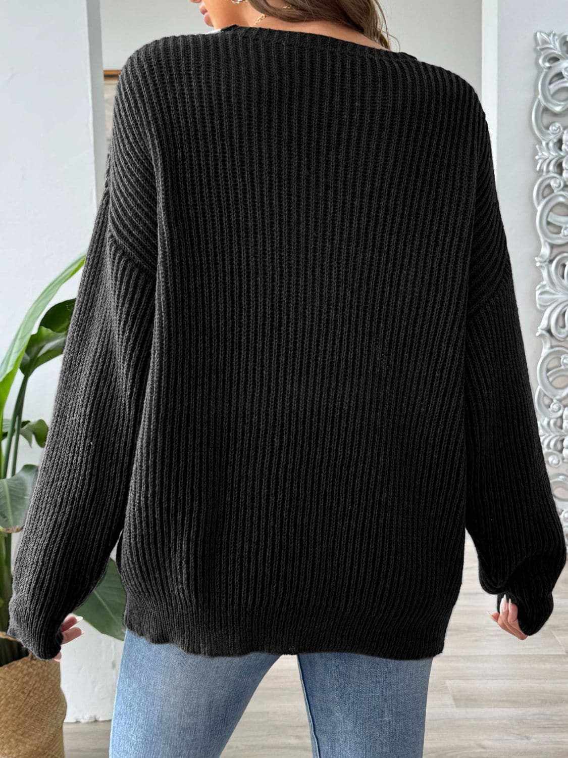 Color Block Long Sleeve Sweater