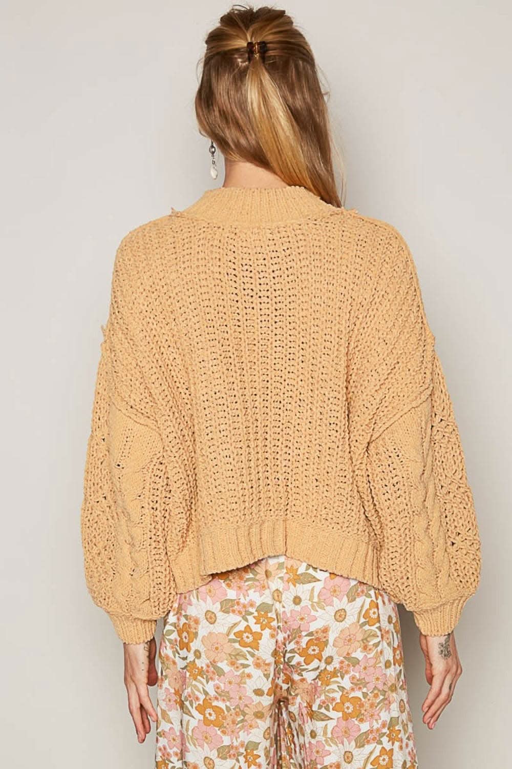 Cozy chenille cable knit sweater