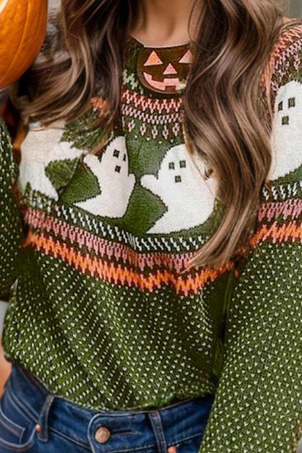 Cozy ghost long sleeve sweater