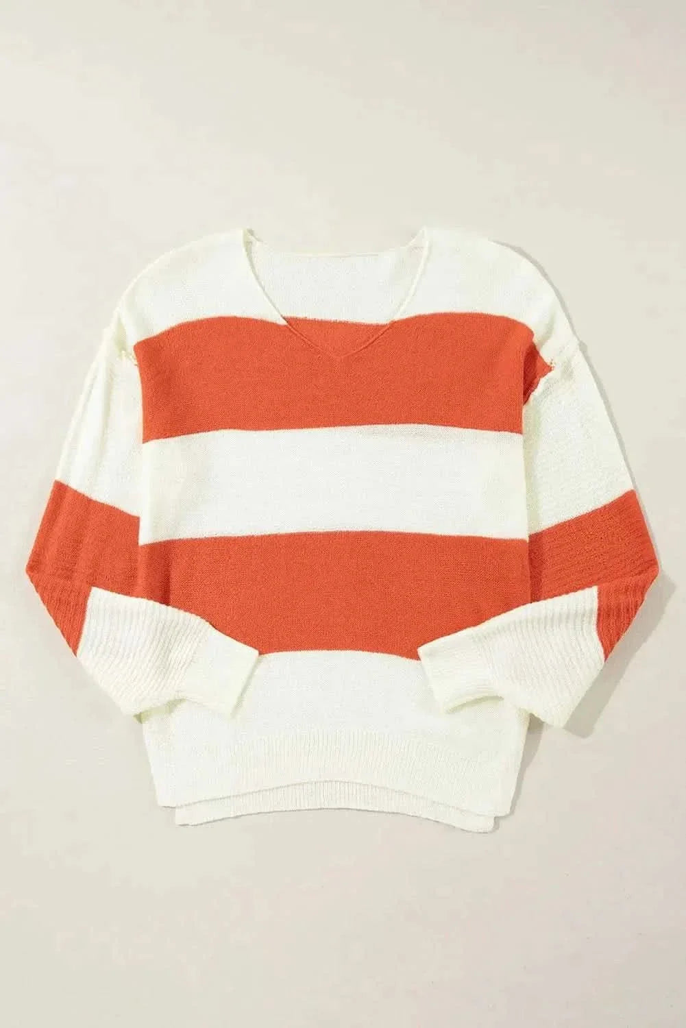 Vibrant color block v-neck sweater