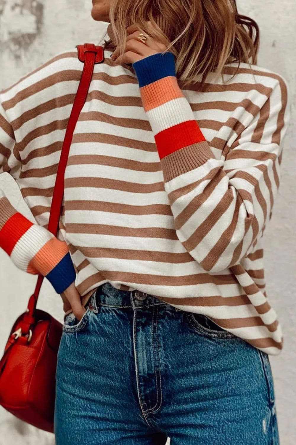 Chic striped turtleneck sweater