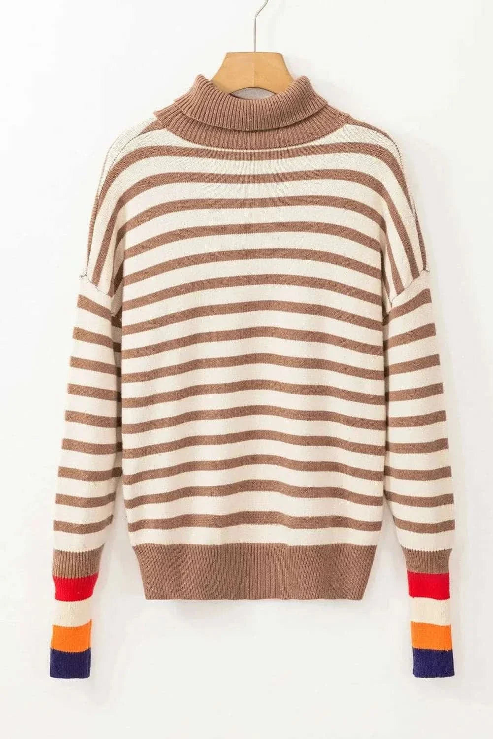 Chic striped turtleneck sweater