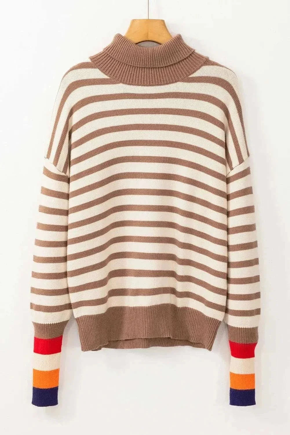 Chic striped turtleneck sweater