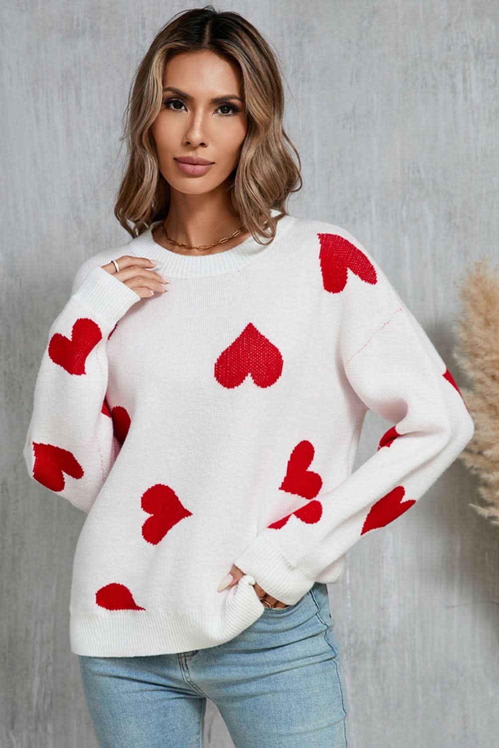 Cozy angel wings drop shoulder sweater