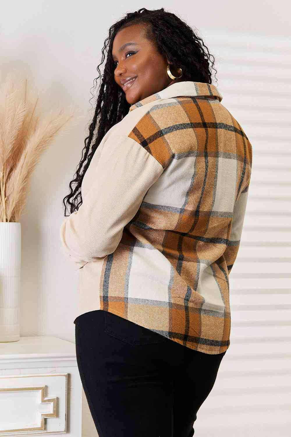 Plaid dropped shoulder shirt - chic style