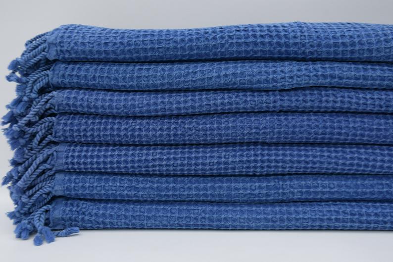 Basiclayersca Basiclayersca Basiclayersca Navy Waffle Turkish Towel 40 Inch x 70 Inch Hand Loomed 100 Percent Natural Cotton - Premium Quality General | Fast Shipping & Returns - Premium Quality General > Premium Collection | Fast Shipping & Returns - ...