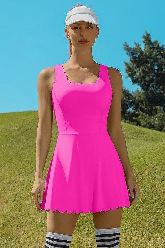 Women Workout Golf Tennis Dress with Shorts Pocket for Active Sports