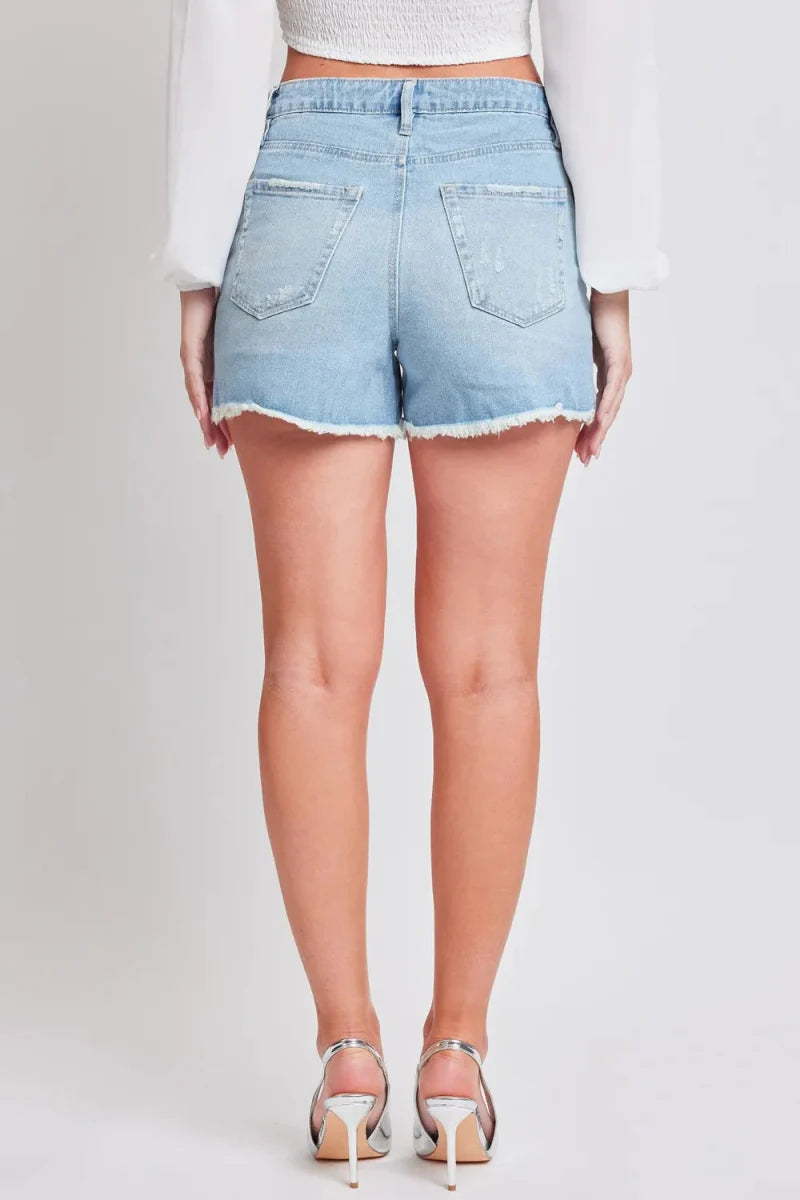 YMI Jeanswear Distressed Frayed Hem Denim Shorts for Women