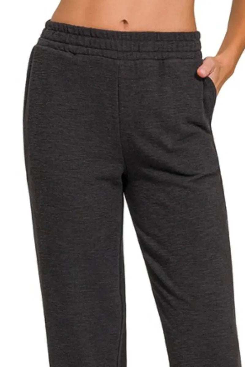 Zenana Cotton Slub Jogger Pants for Comfortable Style