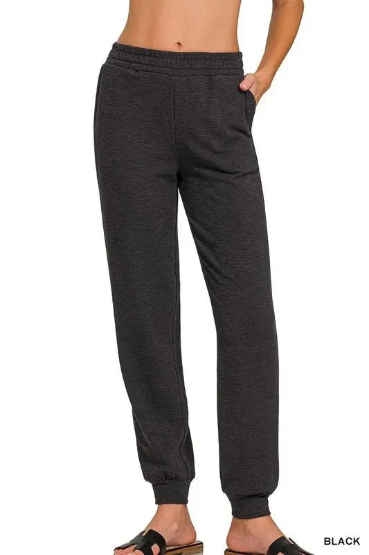 Zenana Cotton Slub Jogger Pants for Comfortable Style