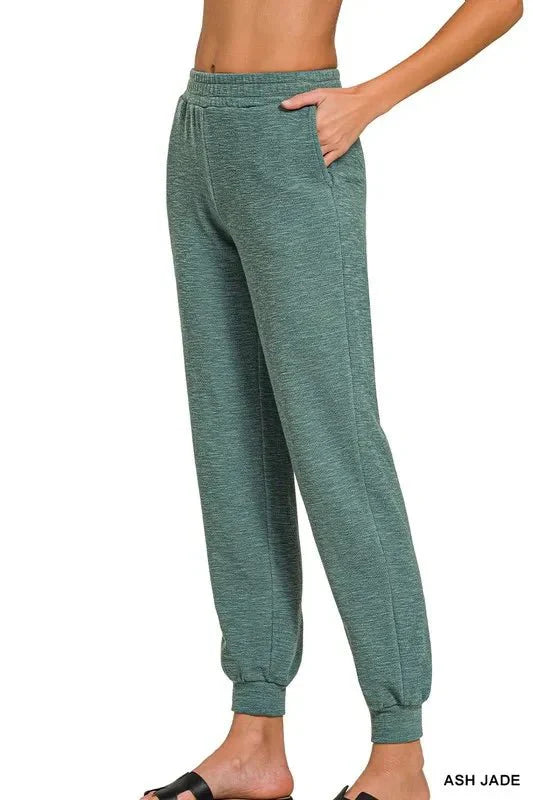 Zenana Cotton Slub Jogger Pants for Ultimate Comfort