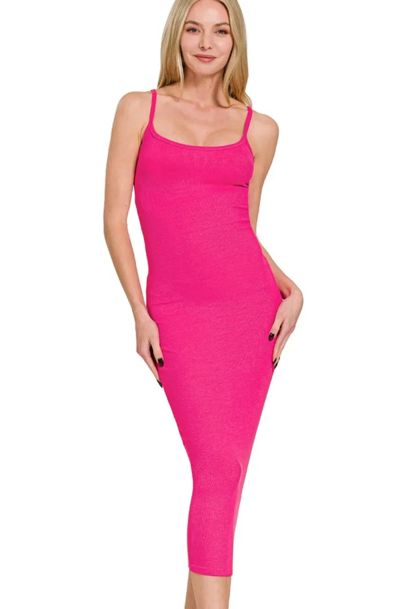 Zenana Ribbed Bodycon Midi Dress for Effortless Style