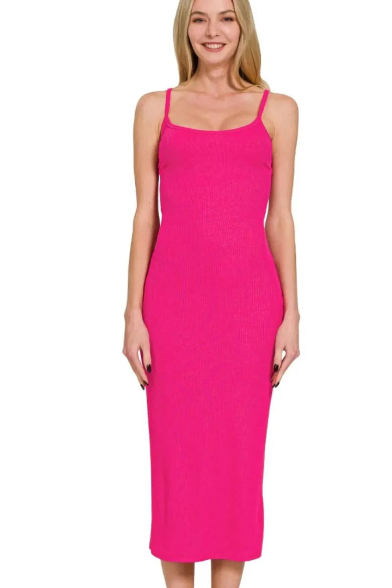 Zenana Ribbed Bodycon Midi Dress for Effortless Style