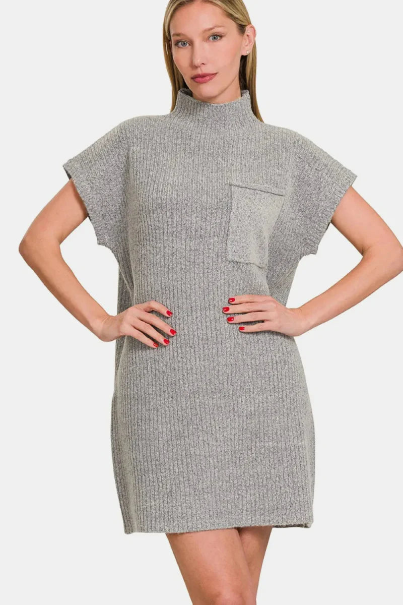 Zenana Short Sleeve Sweater Mini Dress for Casual Style
