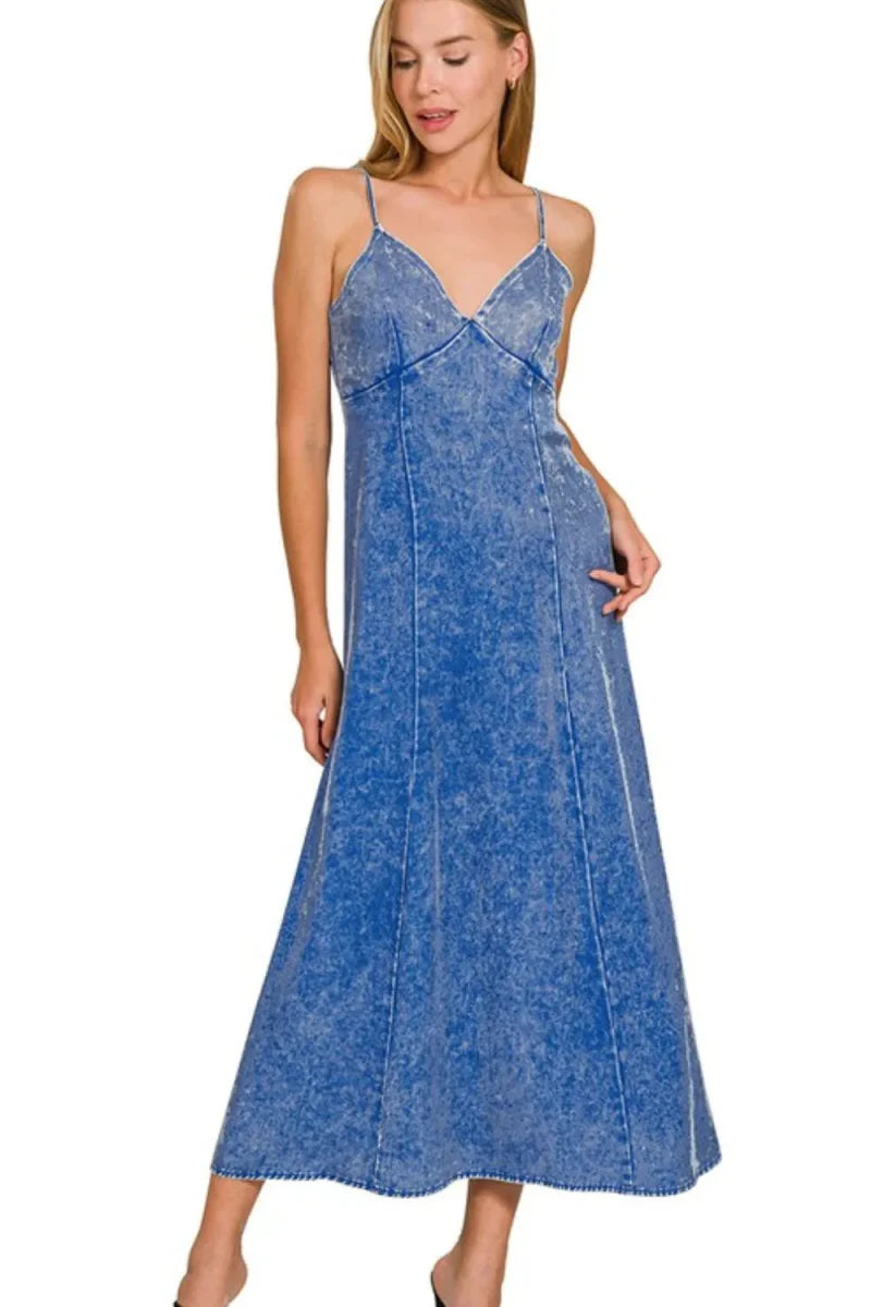 Zenana Tencel Mineral Washed Maxi Dress for All Occasions