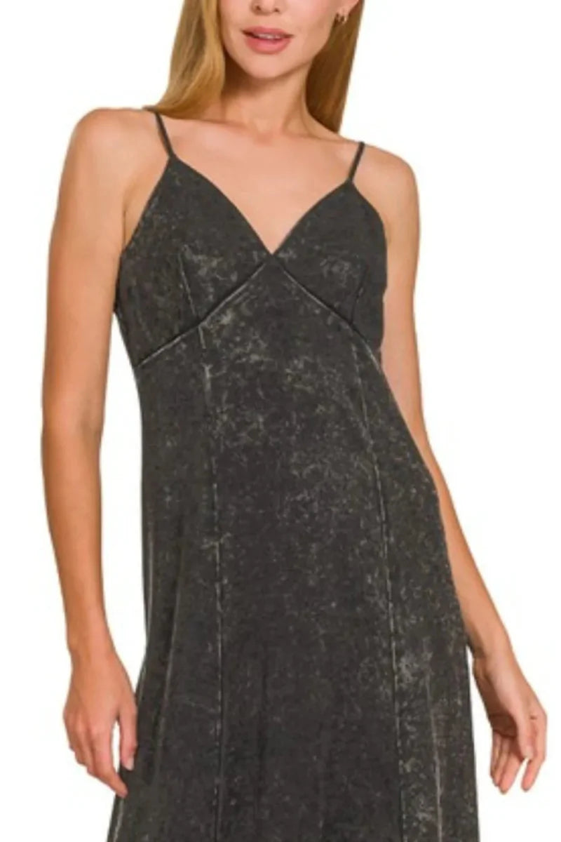 Zenana Tencel Mineral Washed Maxi Dress for Stylish Comfort