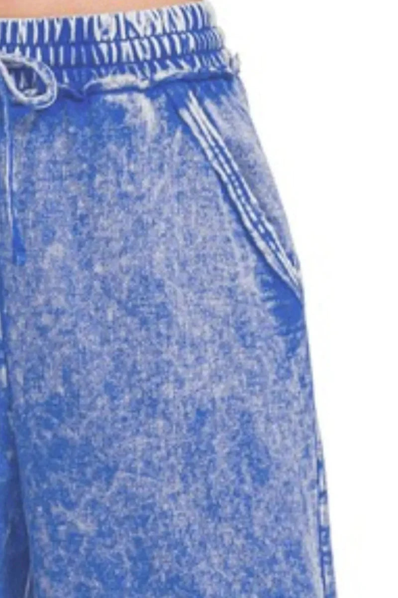 Zenana Washed French Terry Palazzo With Pockets for Women