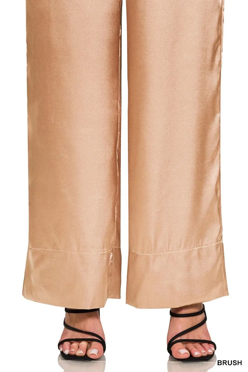 Zenana Wide-Leg Satin Pants for Elegant Everyday Style