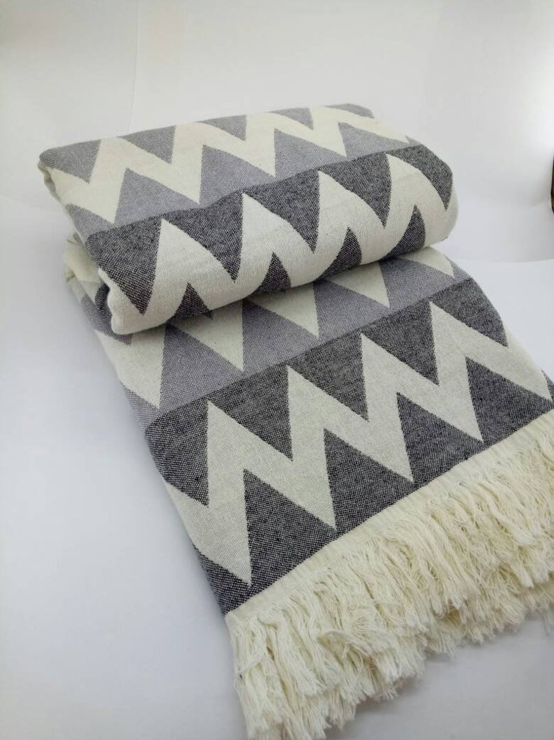 Basiclayersca Basiclayersca Basiclayersca Zig Zag Turkish Towel 100 Percent Natural Cotton Quick Drying Lightweight Versatile Beach Bath Blanket - Premium Quality General | Fast Shipping & Returns - Premium Quality General > Premium Collection | Fast S...